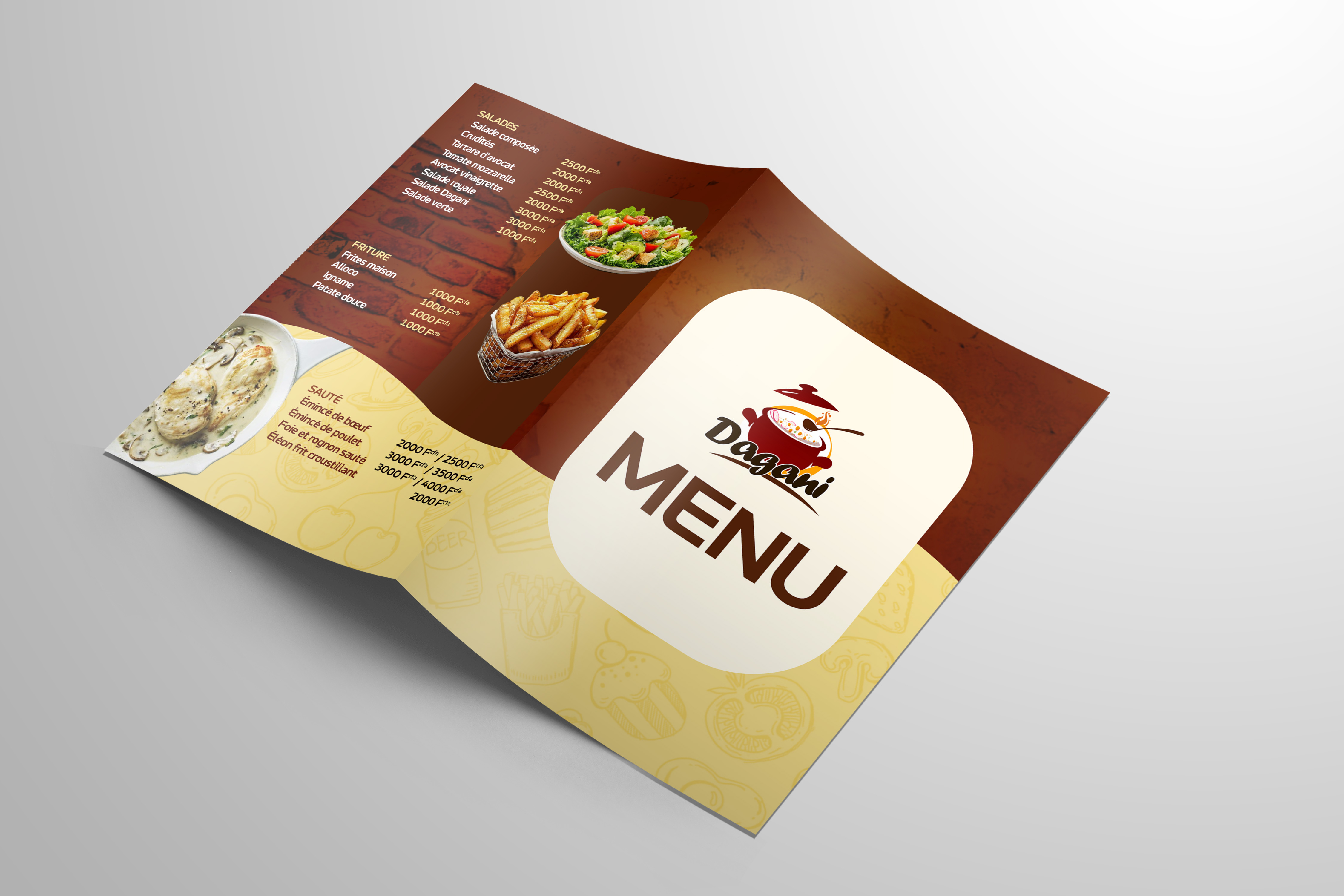 Dagani SARL — Menu restaurant